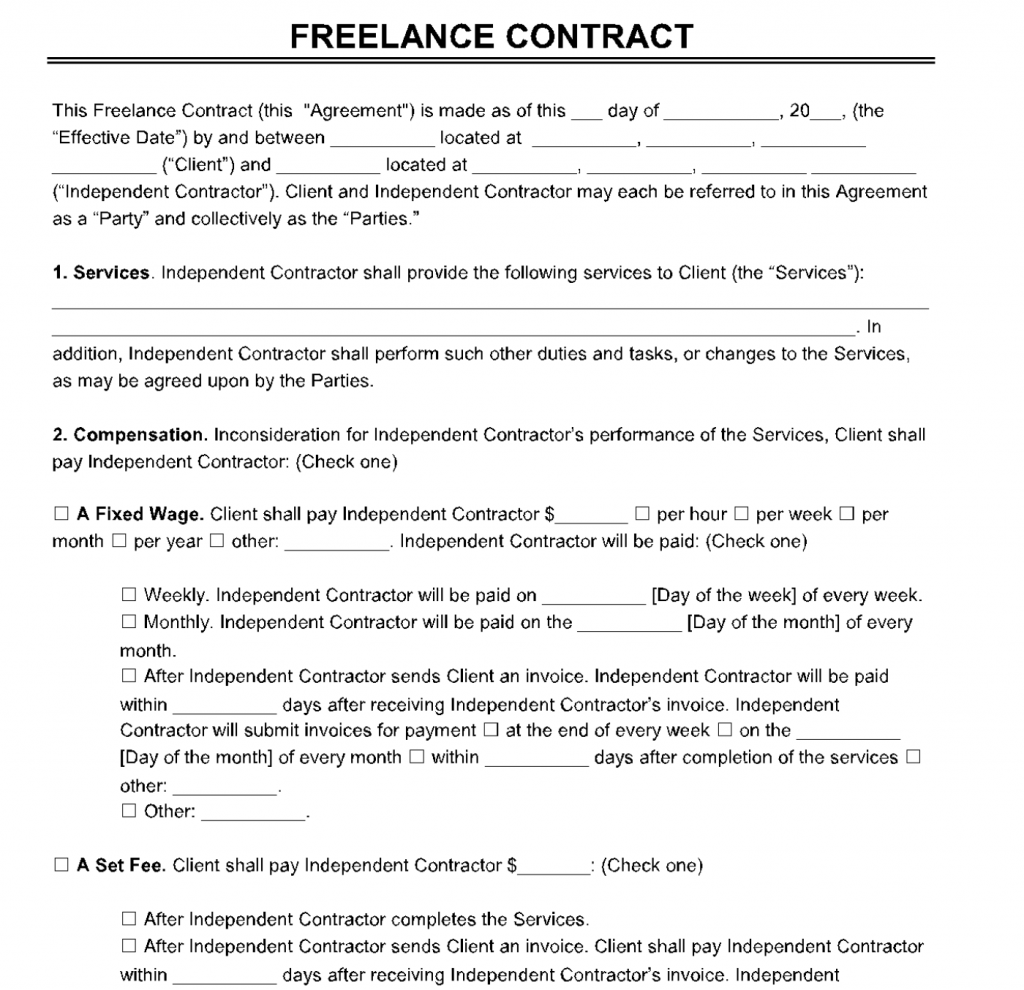 freelance contract​ template