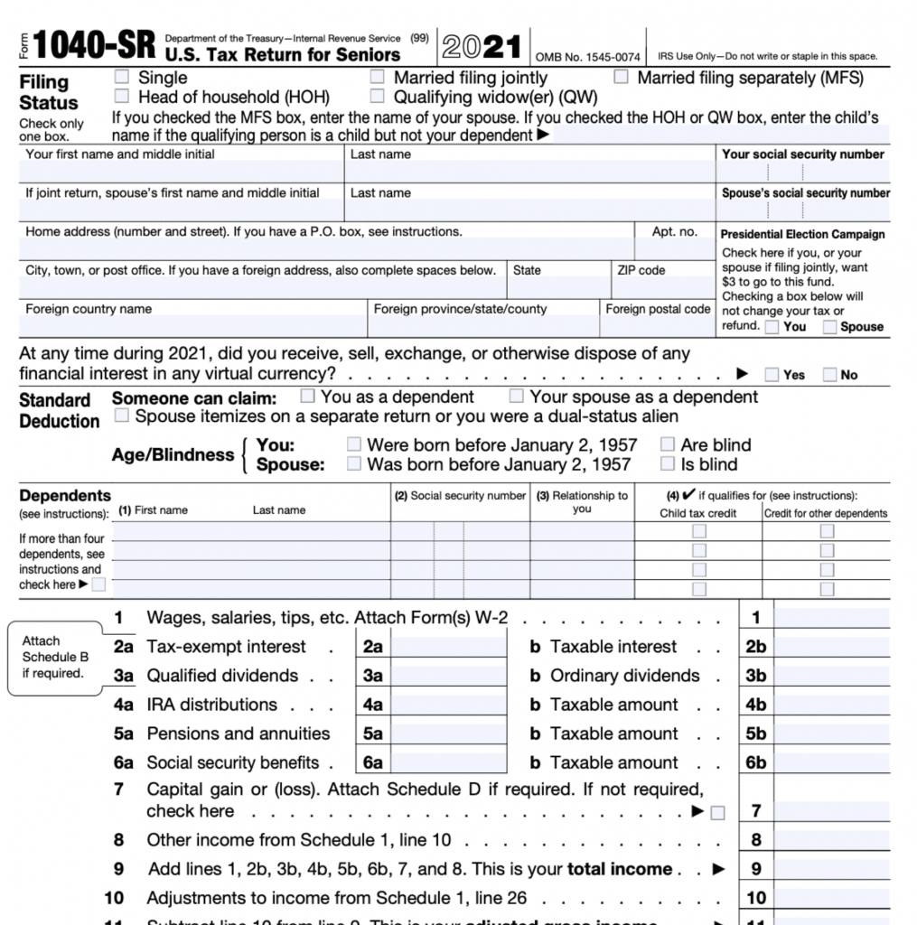 form 1040 - us individual tax return 2022 - fill