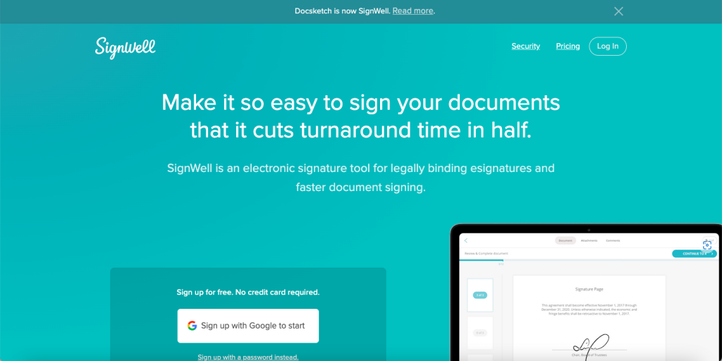 signwell free document signing software
