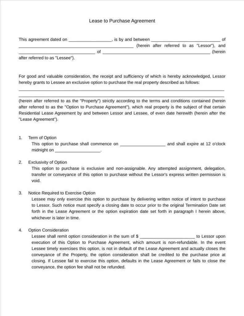 lease purchase agreement template