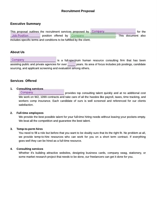 recruitment proposal template