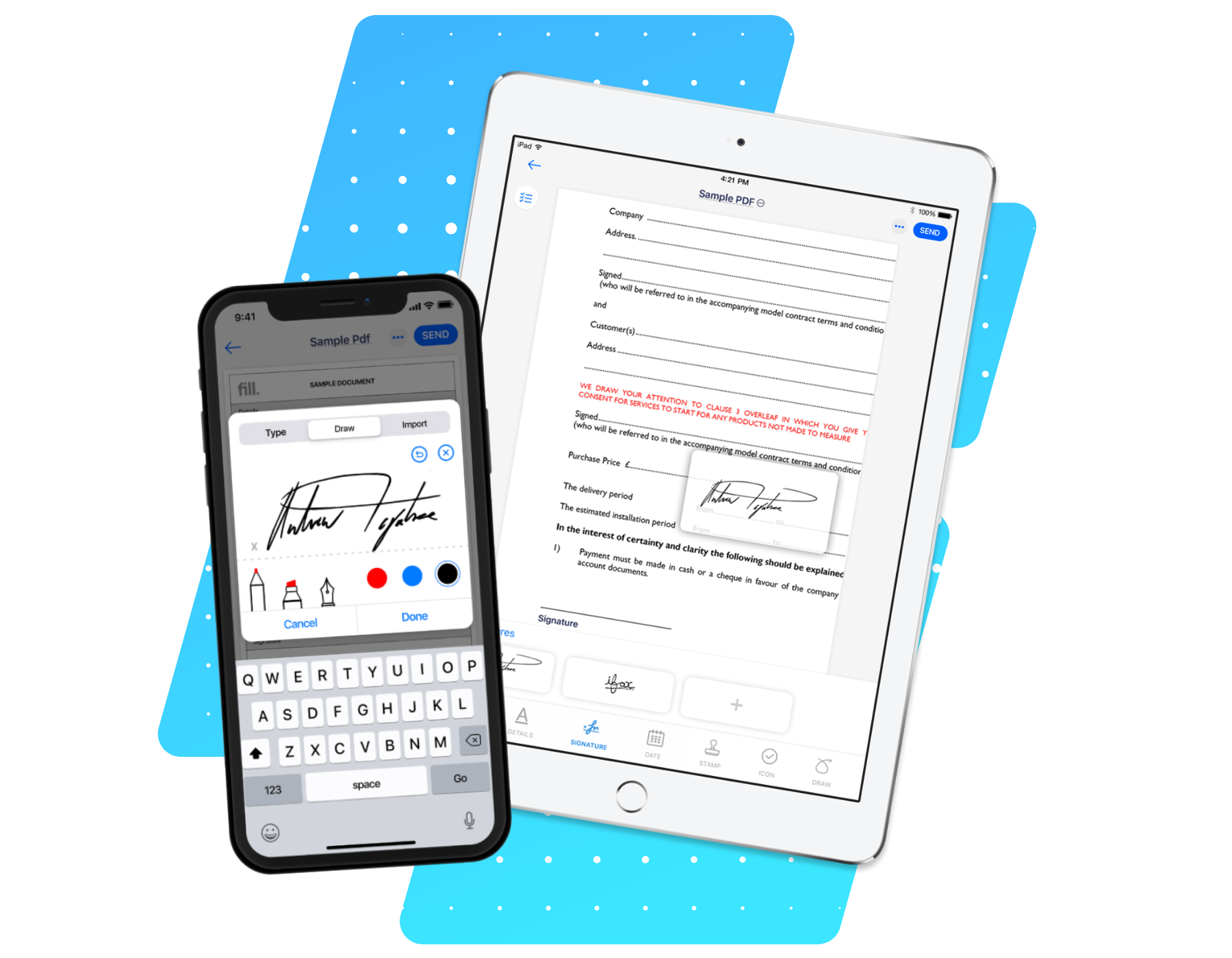 sign your documents on iphone and ipad