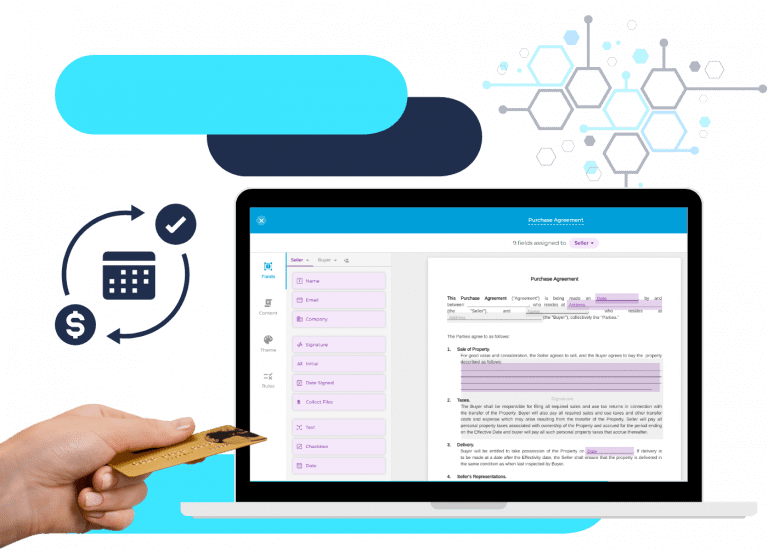 sign contract agreements on desktop and cell phone