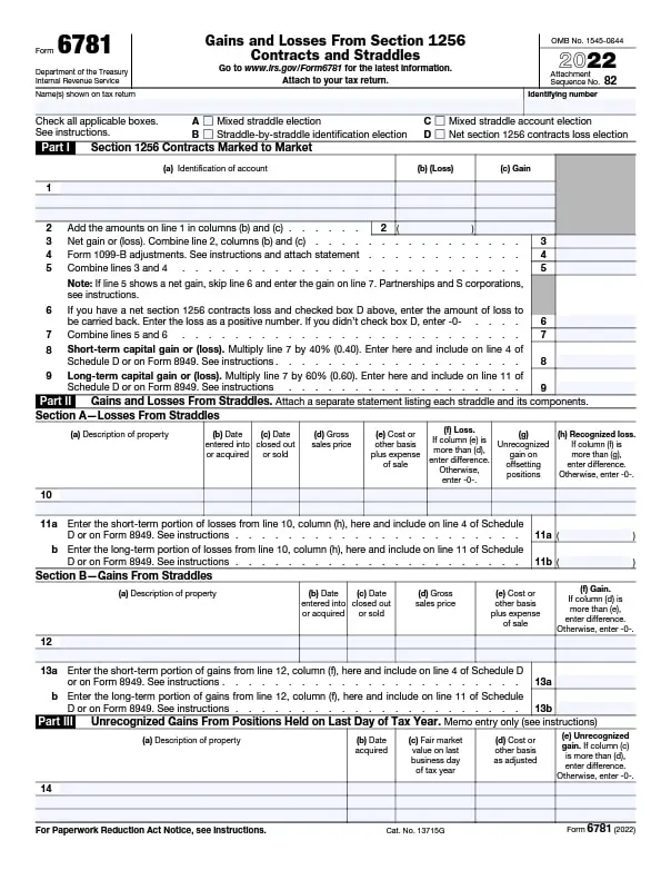 form 6781 understanding gains and losses from section 1256 contracts and straddles template