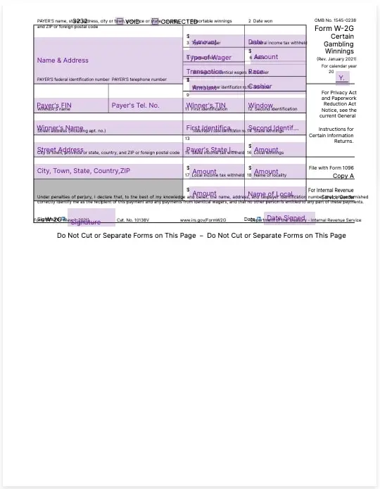 form w-2g certain gambling winnings template