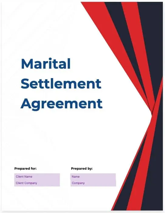 marital settlement agreement template
