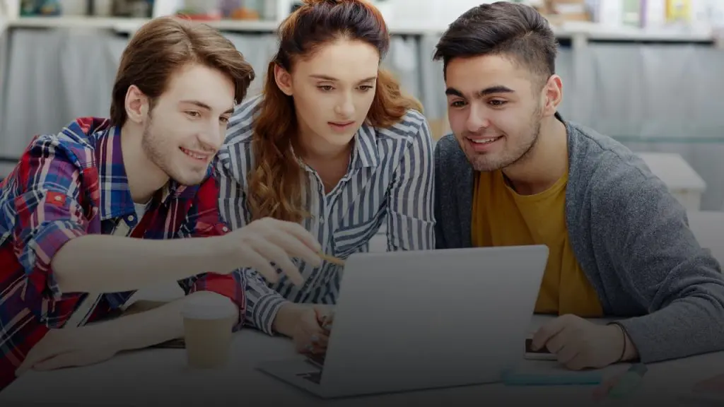 Students filling up online registration form