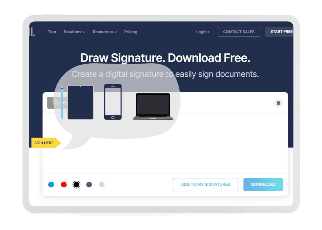 draw esignature using different devices