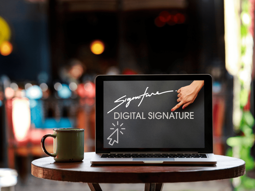 a laptop with digital signature topic