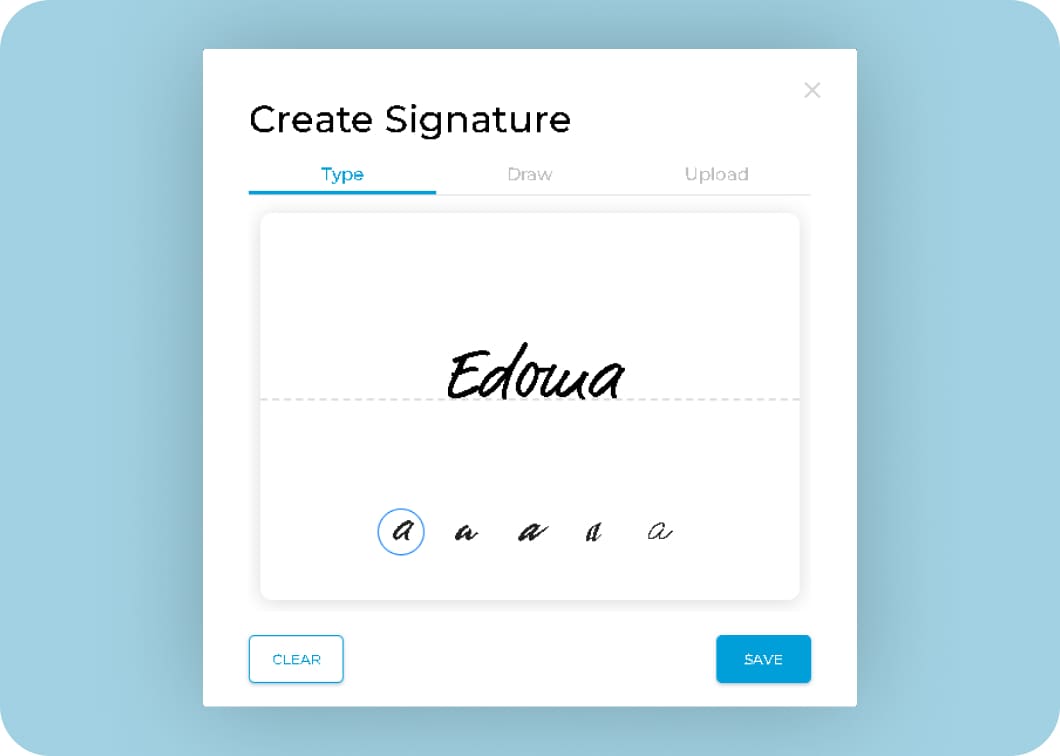 Fill app showing digital signature template