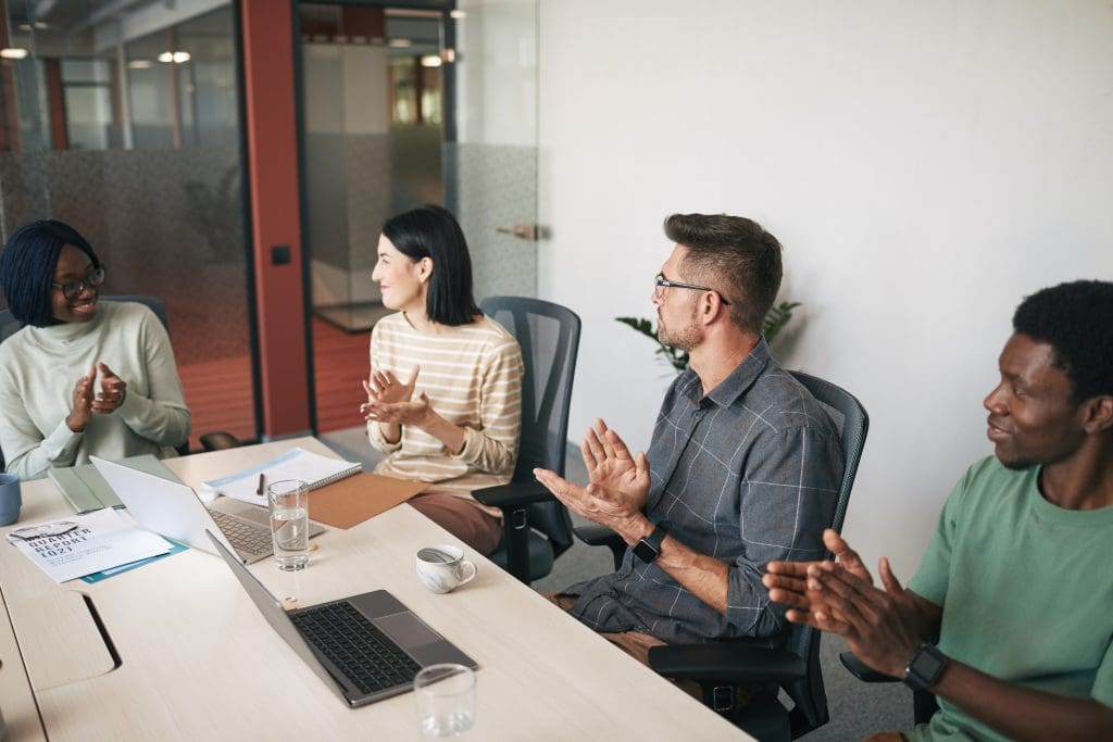 sales team having a meeting