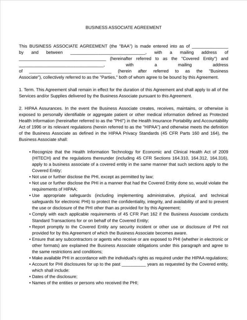 Business Associate Agreement (BAA)