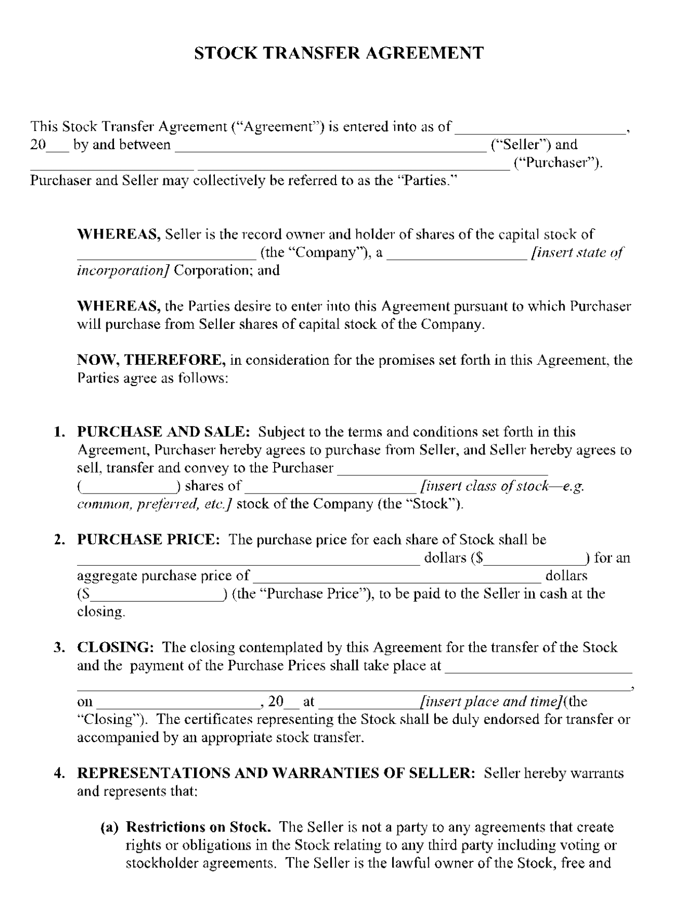 Free Customizable Shares Transfer Agreement Template
