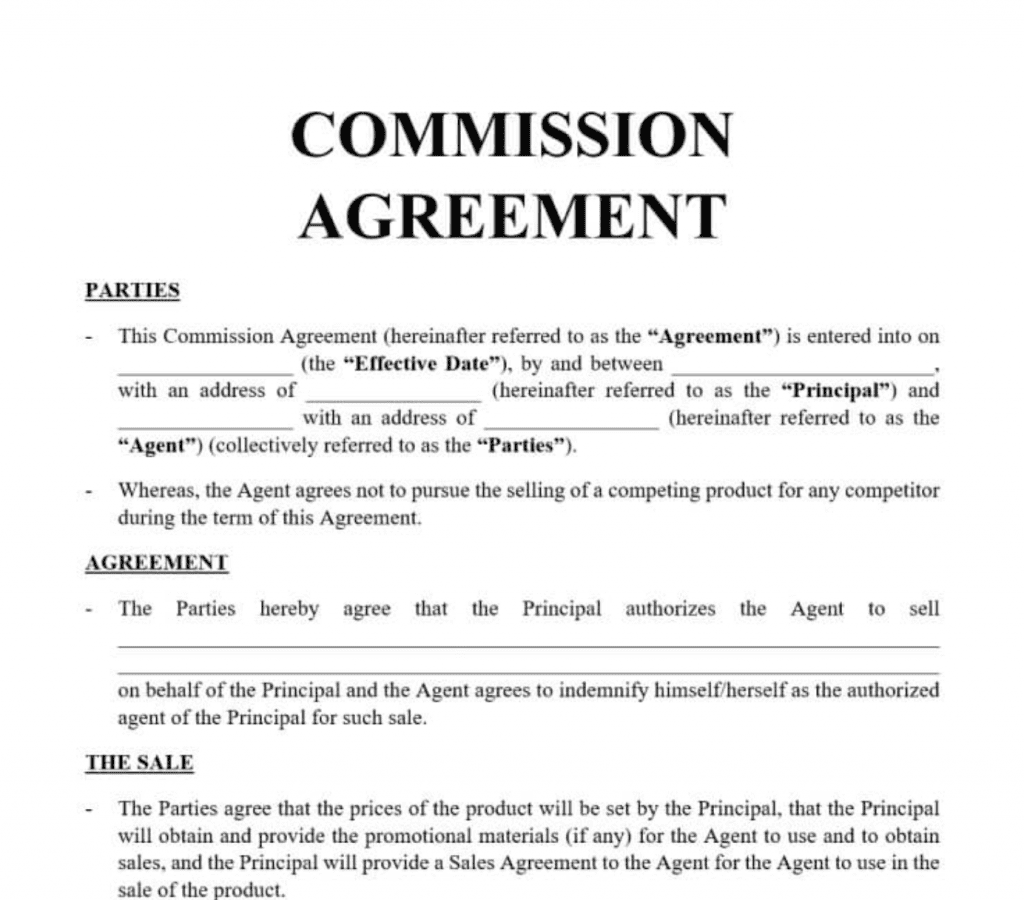 commission agreement template