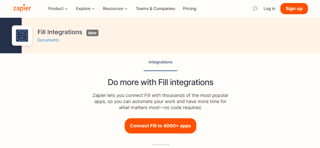 Fill Zapier integration