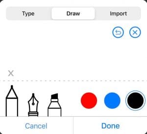 Fill app allows you to choose signature to sign a Word document on iPhone