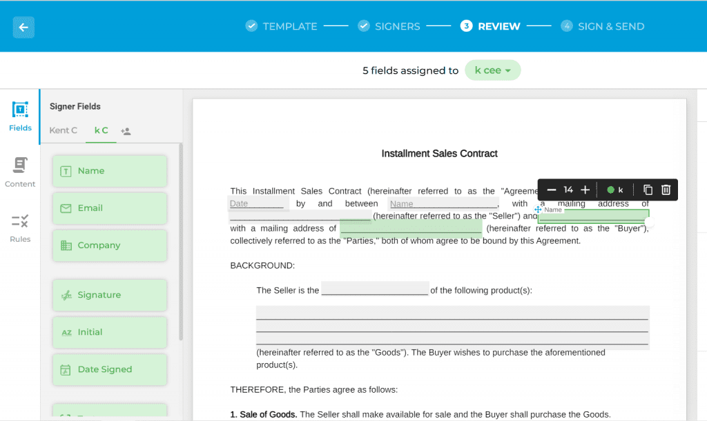 how to make an electronic contract