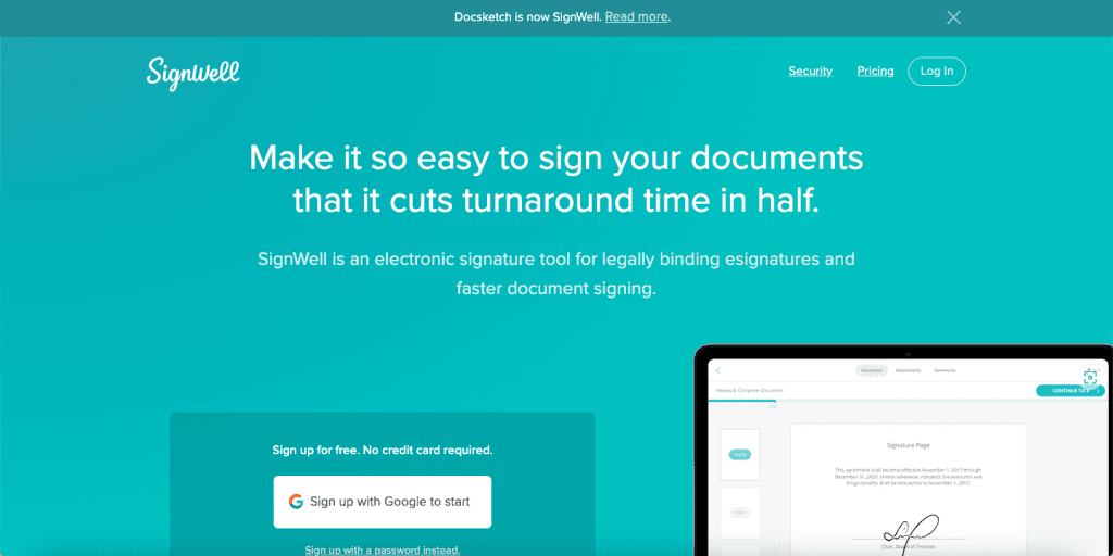 signwell free document signing software