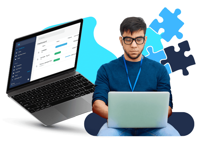 An IT person making sure all documents are secured