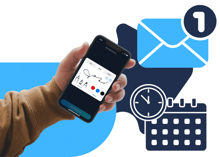 Mobile phone getting notification from Fill Free eSign app