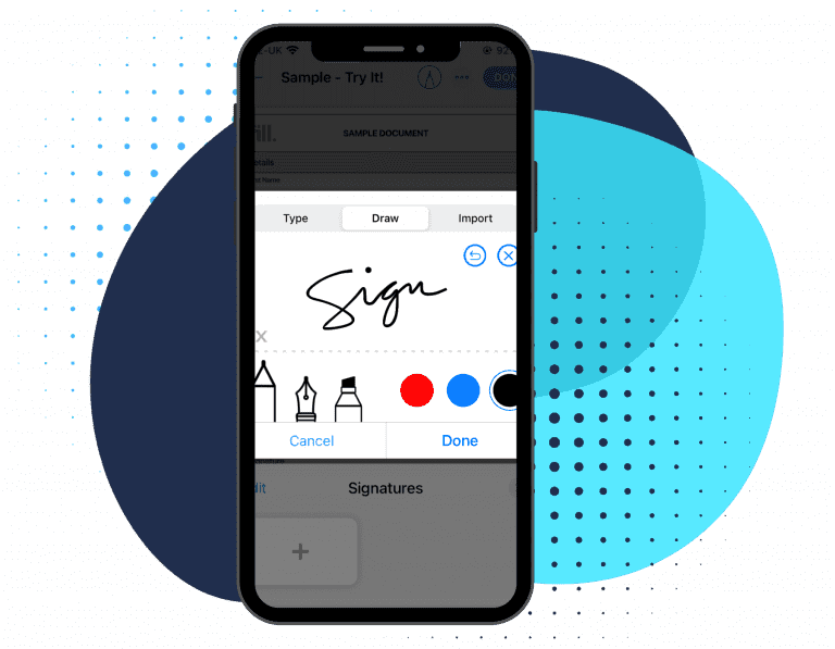 draw signature on iPhone