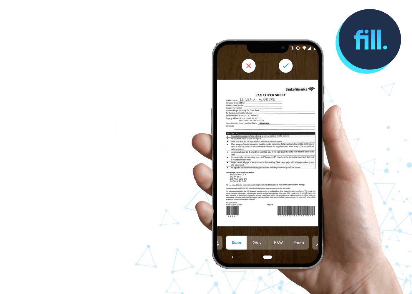 scan documents on your phone with Fill document scanner