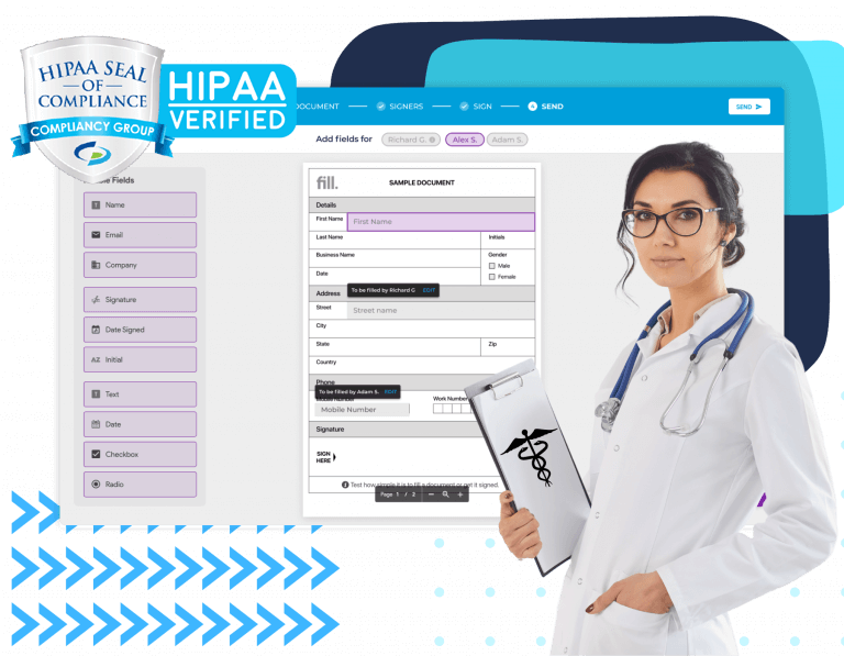 Use electronic signatures that is hipaa verified for your documents and information