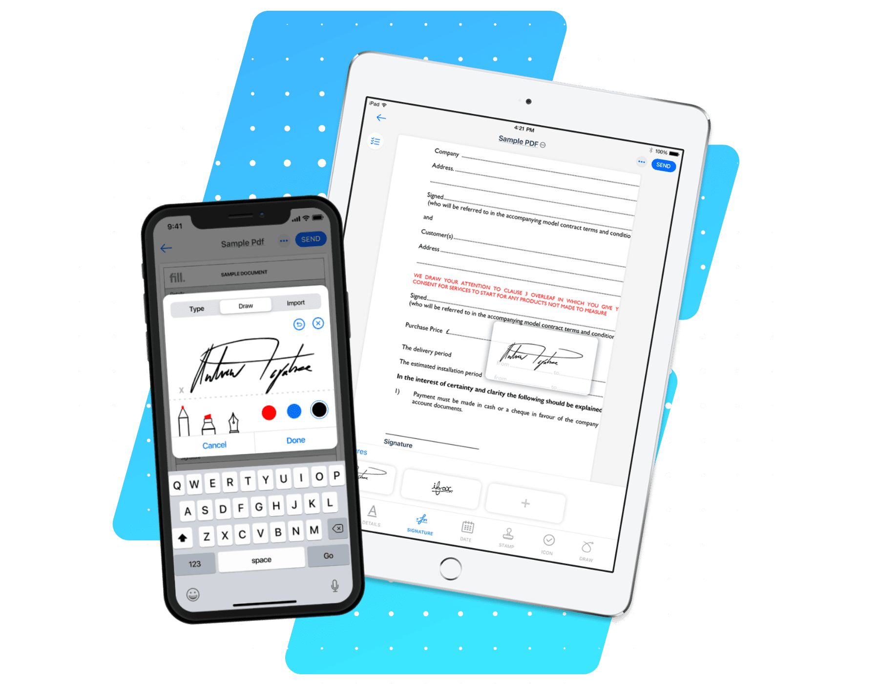 sign your documents on iphone and ipad