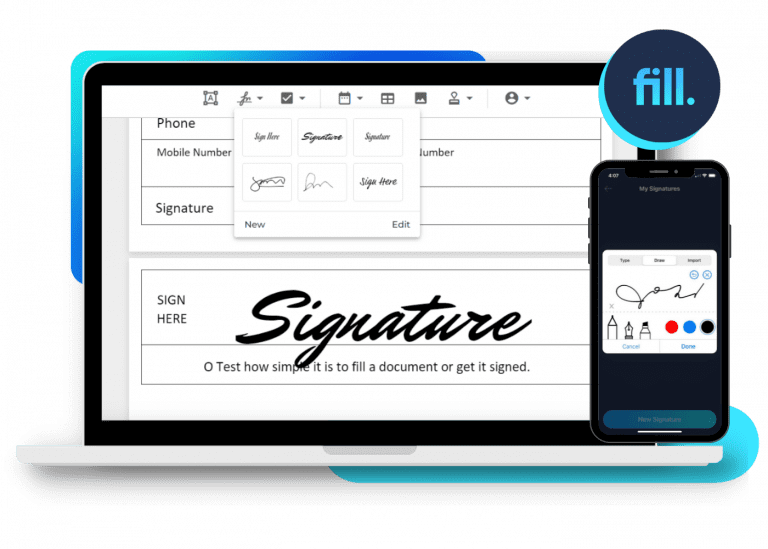document signing app on desktop and mobile