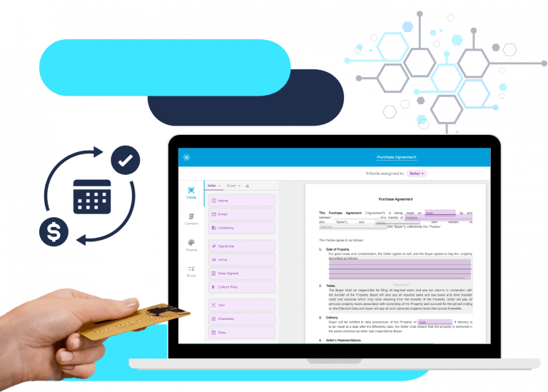 sign contract agreements on desktop and cell phone