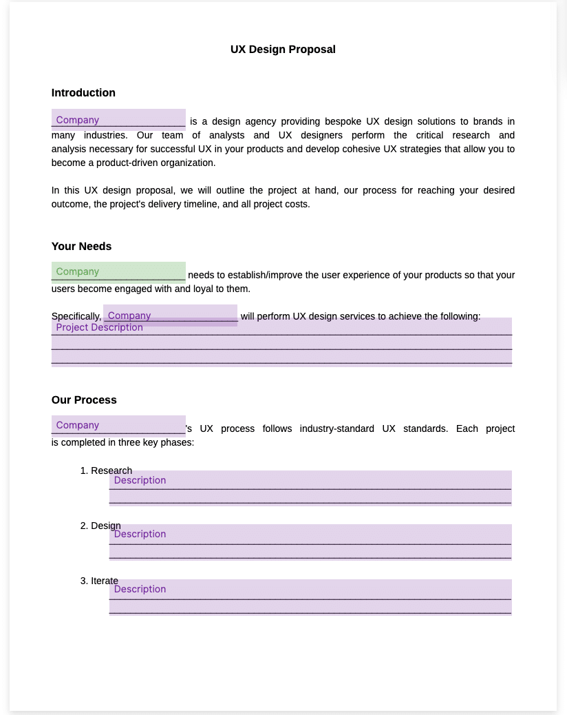 ux design proposal template