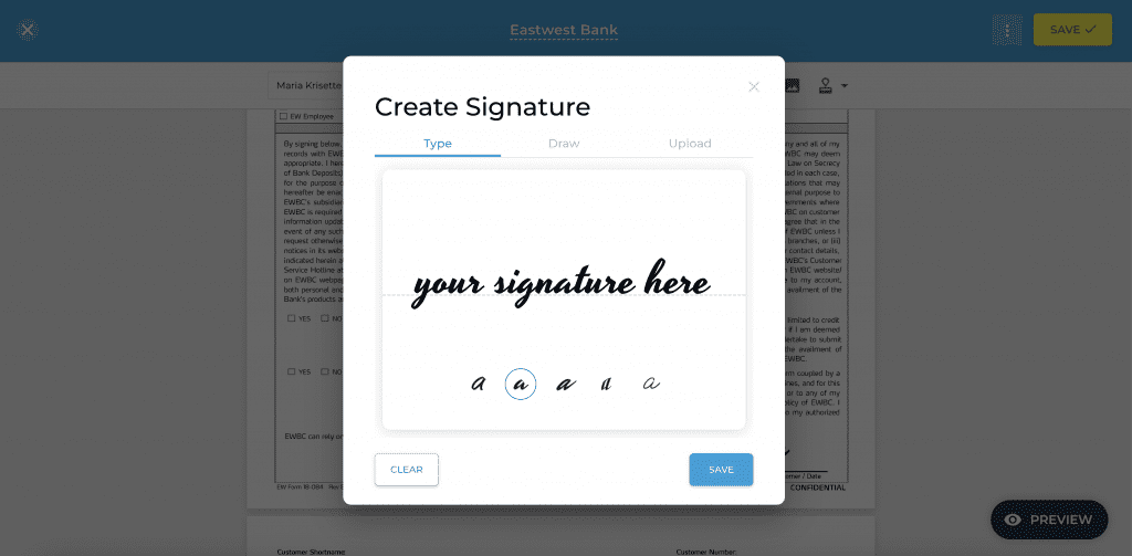 add a signature with fill sample