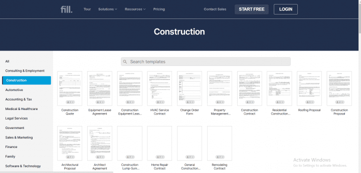 free construction contract templates