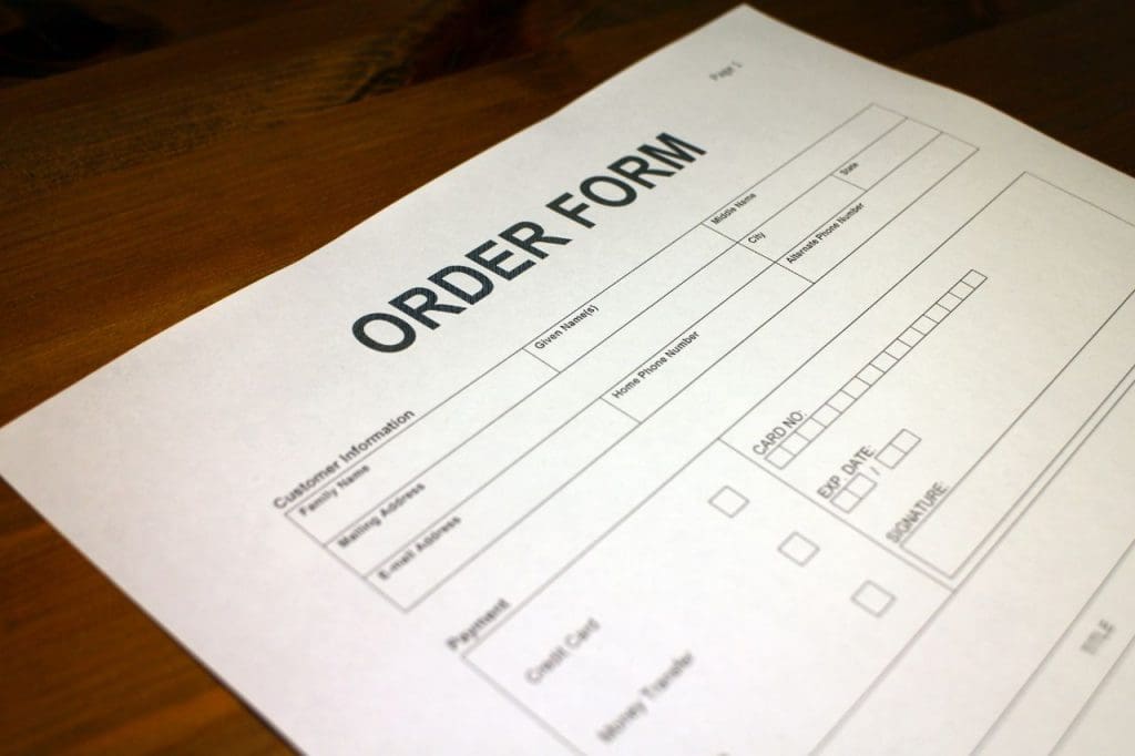 how to make an order form