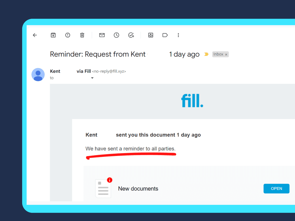 esignature reminders fill