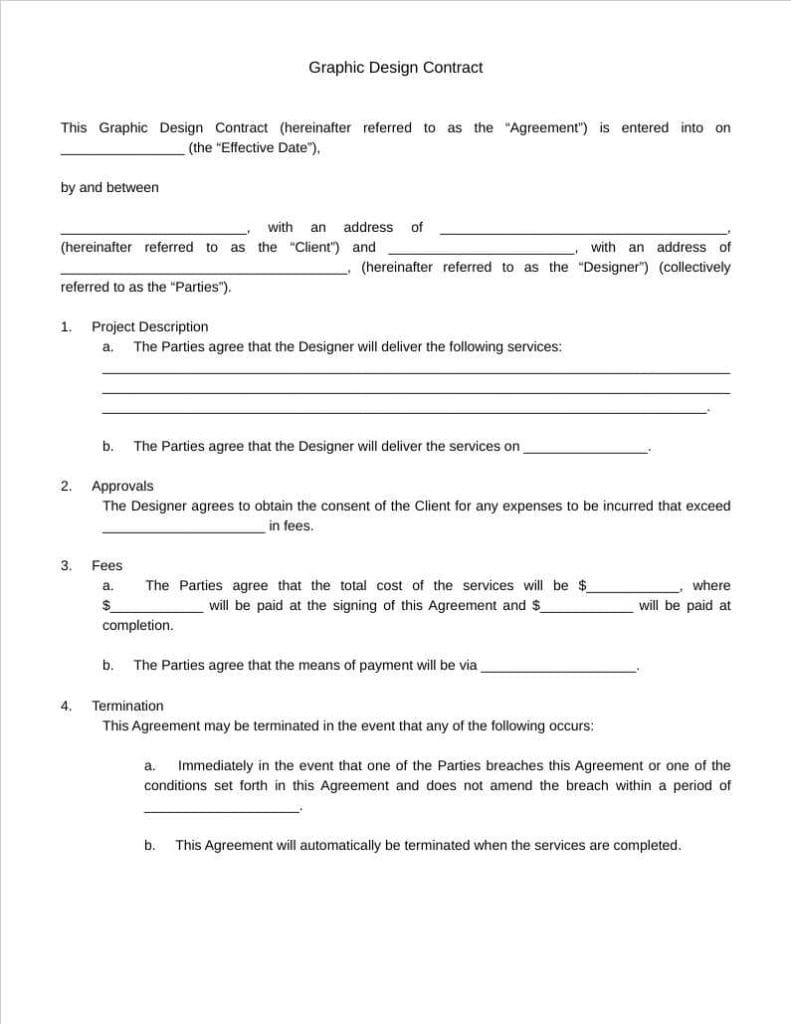 Free Graphic Design Contract Template Designers & Clients