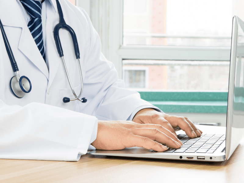 online medical consent forms on laptop