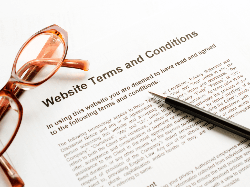 website standard terms and conditions