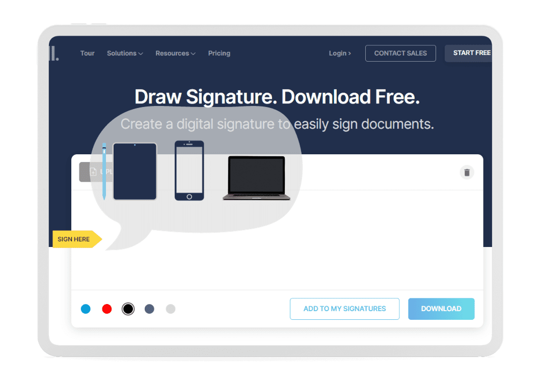 draw esignature using different devices