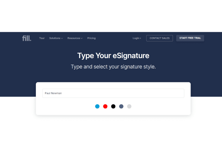 type online signature with Fill